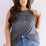 No Comparison Shift Tank In Charcoal Curves Image - 1