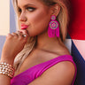 Patio, Please Beaded Earrings In Hot Pink Image - 1
