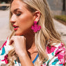 Let's Stick Together Beaded Earrings In Fuchsia Image - 1
