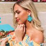 Let's Stick Together Beaded Earrings In Turquoise Image - 1