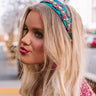 Boho Bliss Embellished Headband In Turquoise Image - 1