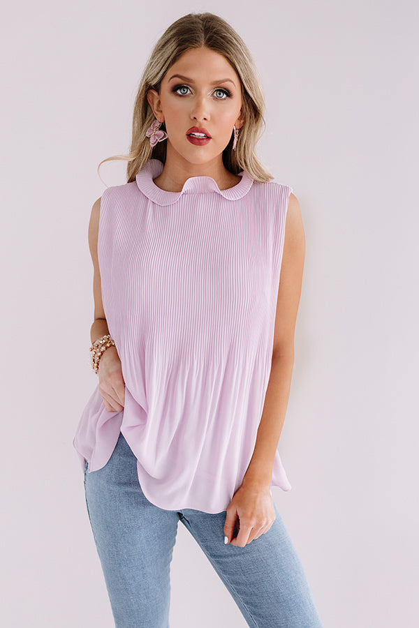 Chic Showstopper Pleated Top In Lavender