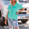 Meant For Martinis Satin Top In Sea Glass Image - 1