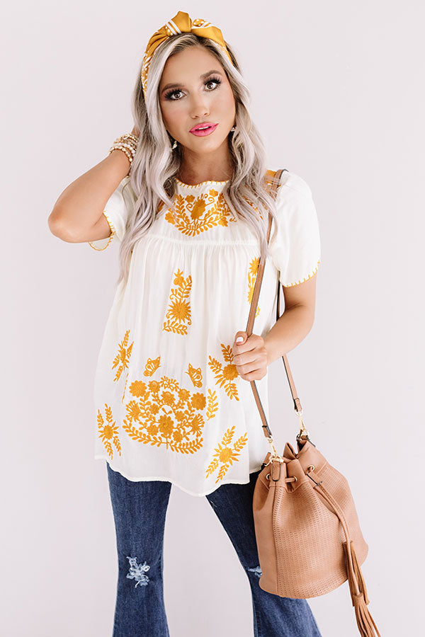Cozy Cabana Embroidered Top In Ivory Image - 3