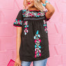 Maldives Morning Embroidered Top In Black Image - 1