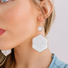 Vegas Suite Snake Print Earring in White Image - 1