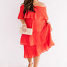 Top Of The World Tiered Dress In Red Curves Image - 1