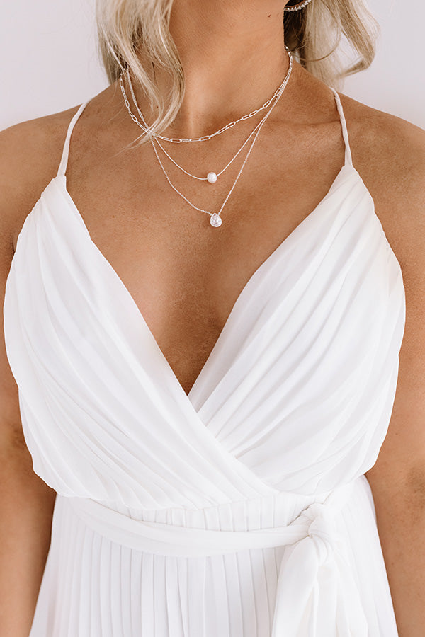 Style Essence Layered Necklace In Silver