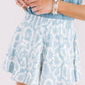 Totally Trending Snake Print Swing Shorts in Teal Image - 1