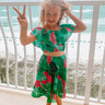 Stars Align Children's Off Shoulder Top In Palm Leaf Green Image - 1