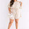 Sincerely Chic Leopard Romper in Iced Latte Curves Image - 1