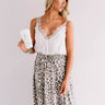 Display Of Affection Satin Lace Trim Tank In Stone Image - 1