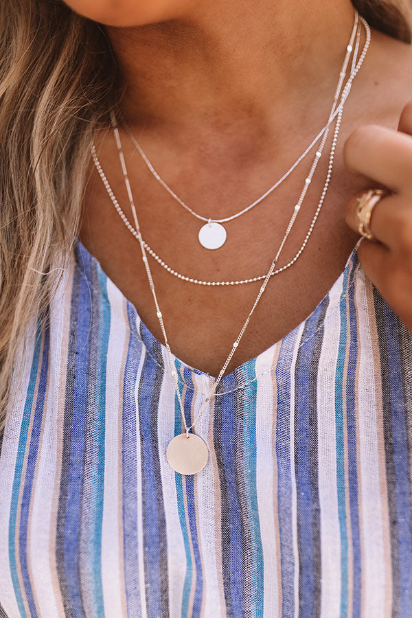 Catching Feelings Layered Necklace In Silver
