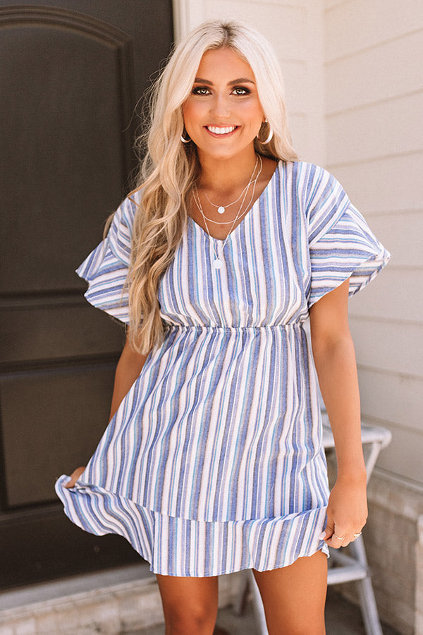 Moonlit Beach Stroll Stripe Dress Image - 1
