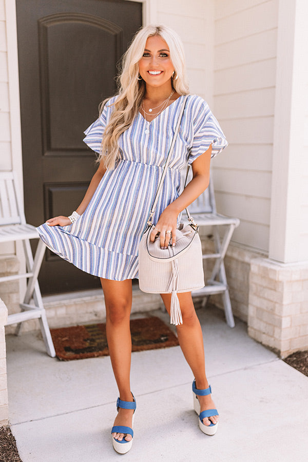 Moonlit Beach Stroll Stripe Dress Image - 2