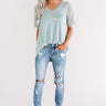 Style Reset Lace Shift Top In Sage Image - 1