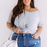 Style Reset Lace Shift Top In Grey Curves Image - 1
