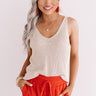 Taking Aim Knit Tank In Iced Latte Image - 1