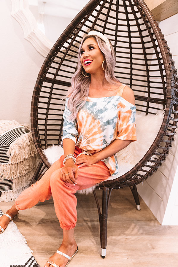 Go Getter Tie Dye Shift Top in Orange Image - 3