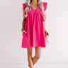 Sway Into Style Eyelet Romper Hot Pink Image - 1