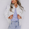 The Ronan Distressed Denim Jacket In White Image - 1