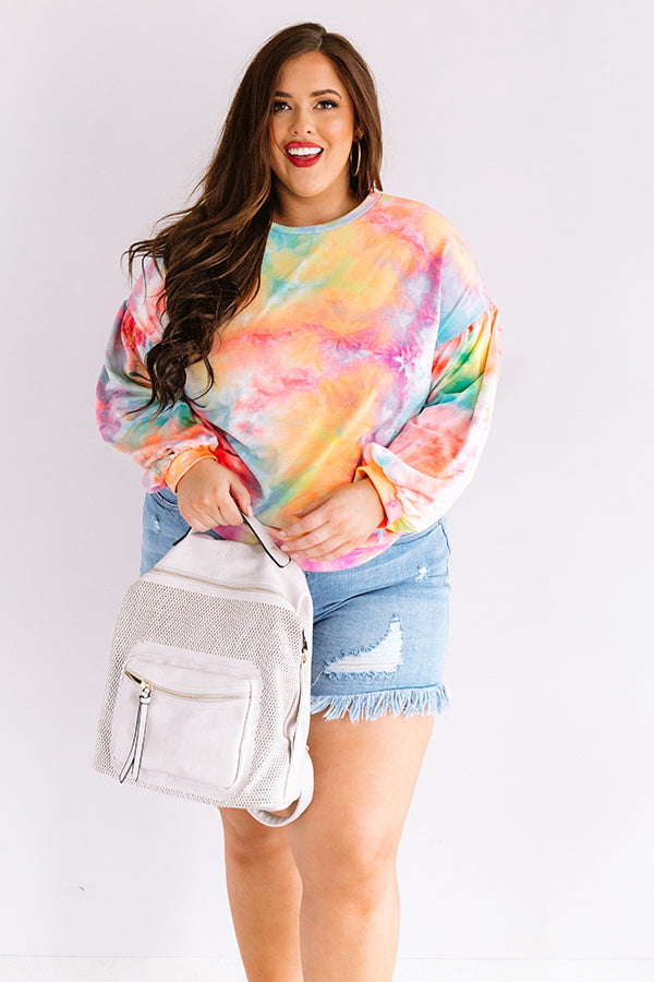 Give It A Swirl Tie Dye Sweatshirt in Orange Curves Image - 1