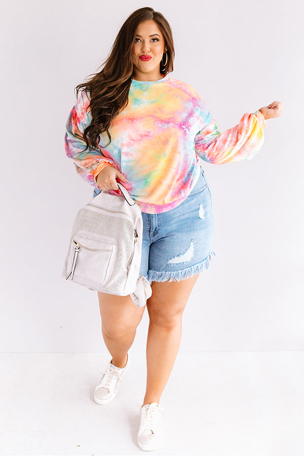 Give It A Swirl Tie Dye Sweatshirt in Orange Curves Image - 2