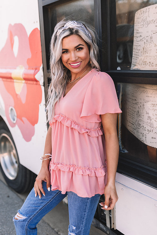 Effortless Enlightenment Babydoll Top In Blooming Dahlia