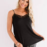 Ticket To Style Lace Trim Tank In Black Image - 1