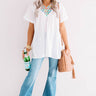 Mediterranean Sea Embroidered Top In White Image - 1