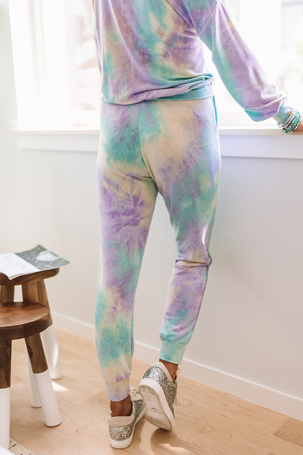 Cue The Confetti Tie Dye Joggers In Purple Image - 3