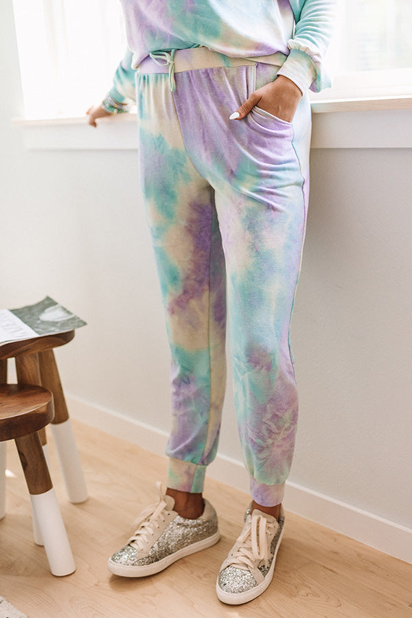 Cue The Confetti Tie Dye Joggers In Purple Image - 4