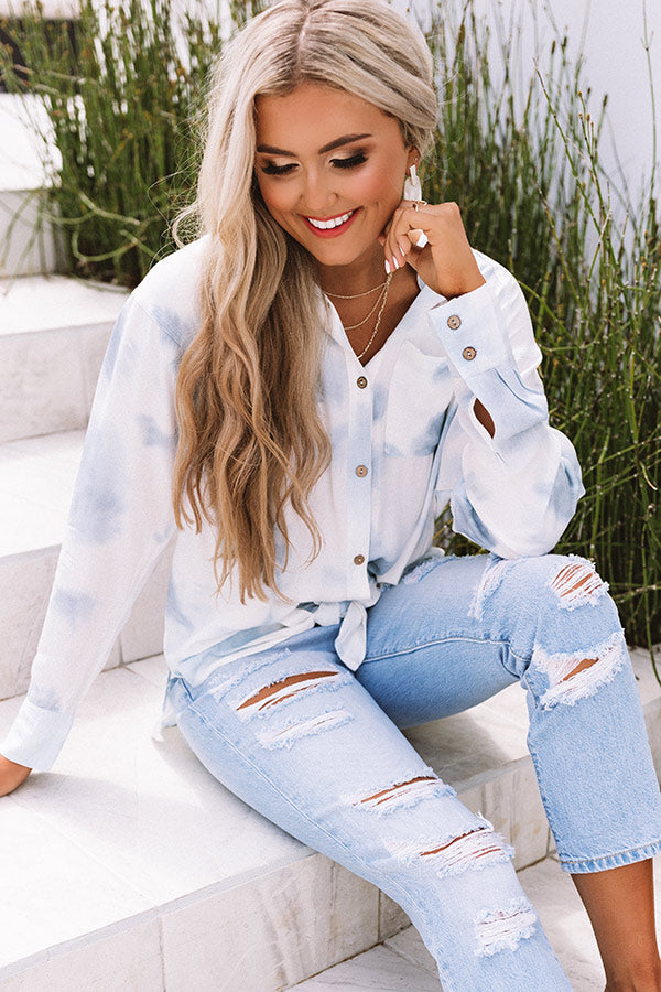 Touch The Sky Tie Dye Button Up Top