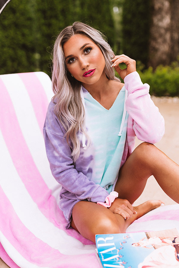 Cozy Sense Tie Dye Hoodie In Pink Image - 2
