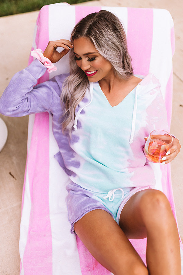 Cozy Sense Tie Dye Hoodie In Pink Image - 1