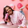 Social Distance Queen Sweatshirt in Pink Curves Image - 1
