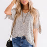 Away On A Jet Plane Cheetah Print Shift Top in Cream Image - 1