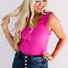 Southside Sunshine Ribbed Tank in Fuchsia Image - 1