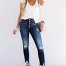 Champagne Sparkler Satin Shift Top in White Image - 1