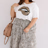 It's Glossy Leopard Lips Shift Tee In White Curves Image - 1