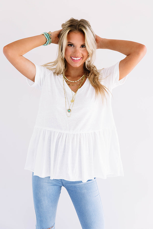 Catalina Crush Shift Top in White Image - 2