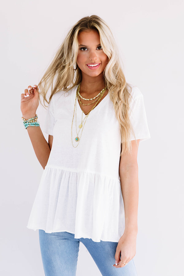 Catalina Crush Shift Top in White Image - 1