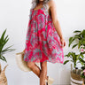 Daiquiris And Daydreams Floral Shift Dress In Hot Pink Image - 1