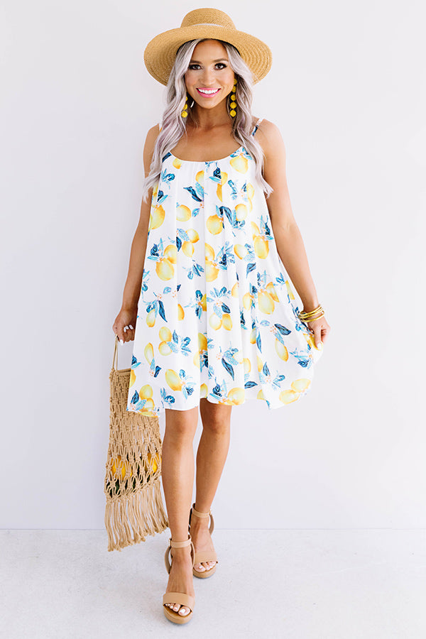Daiquiris And Daydreams Lemon Print Shift Dress Image - 1