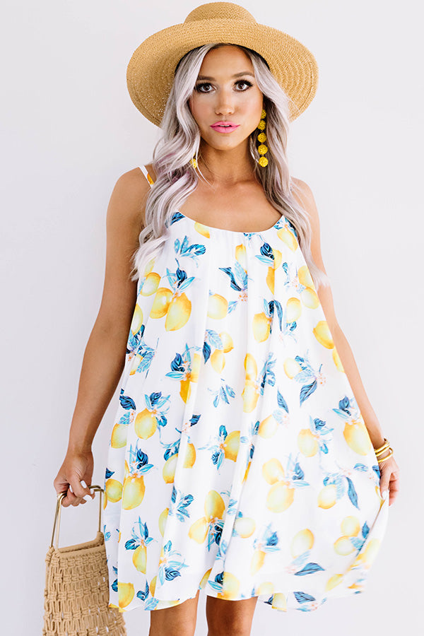 Daiquiris And Daydreams Lemon Print Shift Dress Image - 2