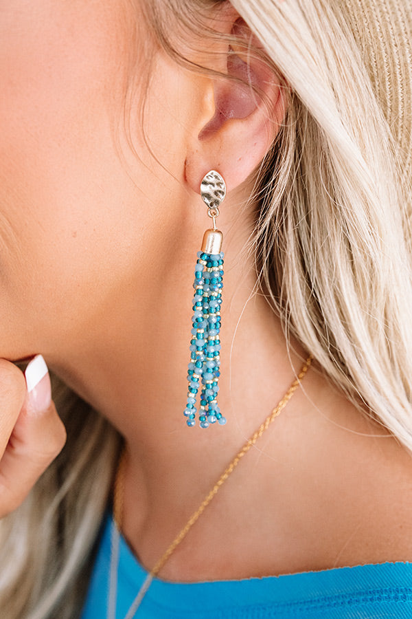 Wisteria Wishes Beaded Earring In Blue Image - 2