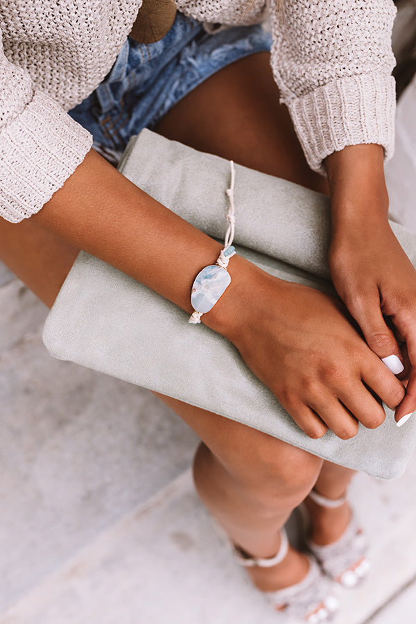 Bombay Babe Semi Precious Bracelet In Ivory