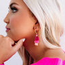 Total Toss Up Tassel Earrings In Fuchsia Image - 1