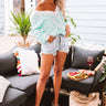 Naturally Sweet Waffle Knit Leopard Top In Ocean Wave Image - 1
