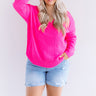 Calabasas And Chill Knit Sweater in Neon Pink Curves Image - 1